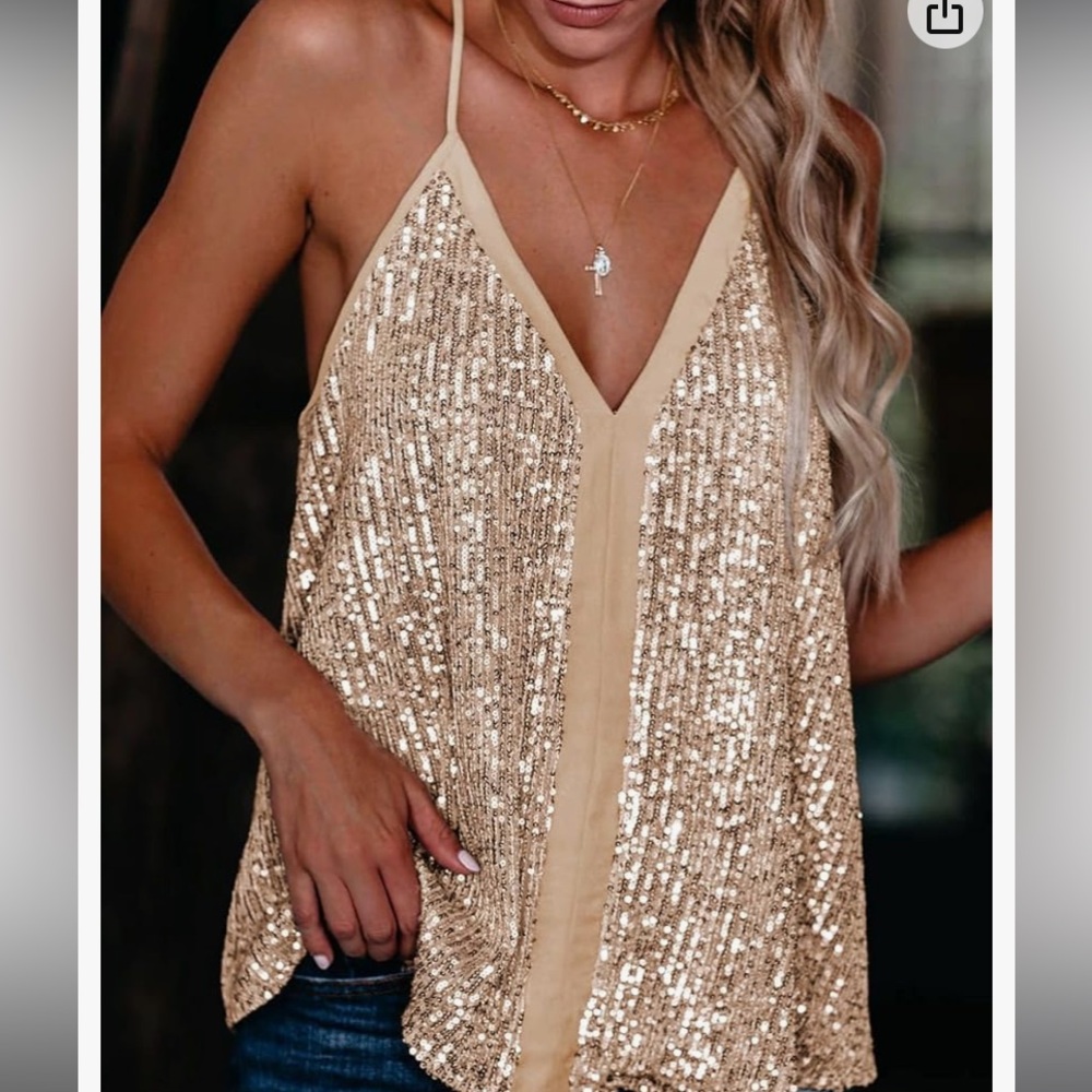 Grace & Emma Rose Gold Sequin Tank